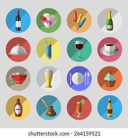 Restaurant icons set