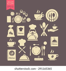 Restaurant icons set.