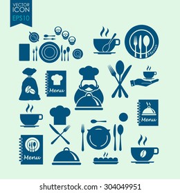 Restaurant icons set.