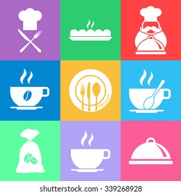 Restaurant icons set