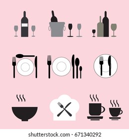 Restaurant icons set