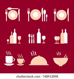 Restaurant icons set