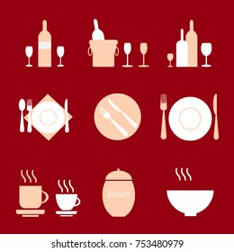 Restaurant icons set