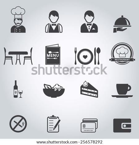 Restaurant icons set