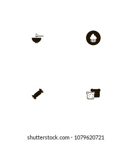 Restaurant icons set. bowl, tasty, hot and spoon