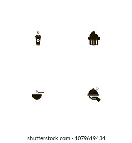 Restaurant icons set. coffee, drink, hot and cake