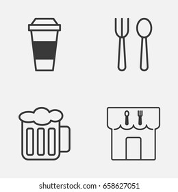 Restaurant Icons Set. Collection Of Mocha, Ale, Restaurant And Other Elements. Also Includes Symbols Such As Pint, Coffee, Mocha.