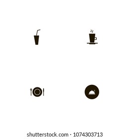 Restaurant icons set. dish, coffee, drink and cool
