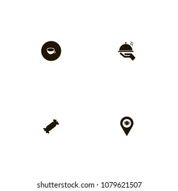 Restaurant icons set. dish, drink, tasty and candy