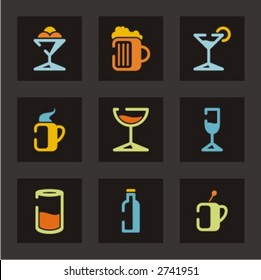 Restaurant icons set. Drinks. Check my portfolio for much more of this series as well as thousands of similar and other great vector items.