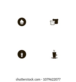 Restaurant icons set. hot, cup, drink and bakery