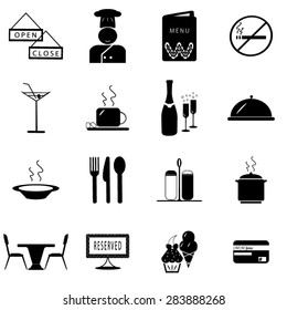 Restaurant icons set illustration