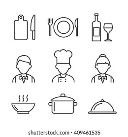 Restaurant icons set.  Kitchen icons