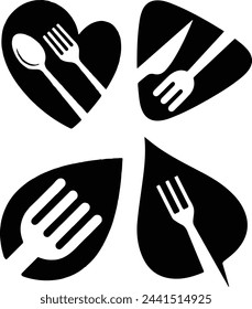 Restaurant icons set on white background. Vector illustration