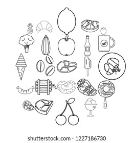 Restaurant icons set. Outline set of 25 restaurant vector icons for web isolated on white background