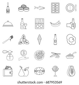 Restaurant icons set. Outline set of 25 restaurant vector icons for web isolated on white background