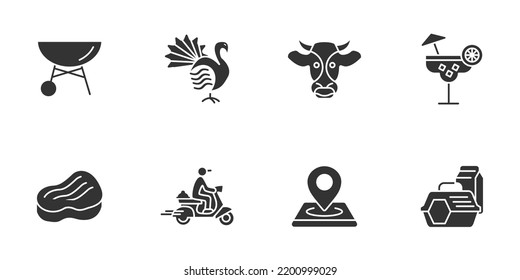 restaurant icons set .  restaurant pack symbol vector elements for infographic web