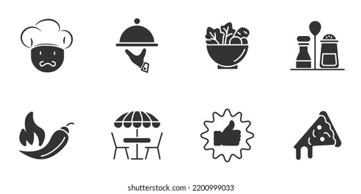 restaurant icons set .  restaurant pack symbol vector elements for infographic web