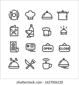 Restaurant icons set, table payment