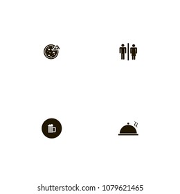 Restaurant icons set. tasty, hot, drink and fastfood