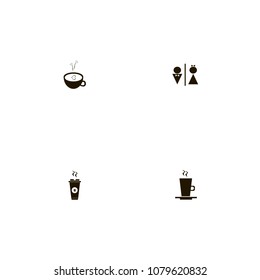 Restaurant icons set. toilet, coffee, tea and cup