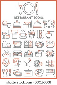 Restaurant icons set vector