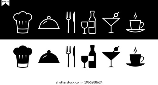Restaurant icons set, Vector illustration eps.10