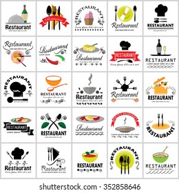 Restaurant Icons Set: Vector Illustration, Graphic Design. Collection Of Colorful Icons. For Web, Websites, Print, Presentation Templates, Mobile Applications And Promotional Materials