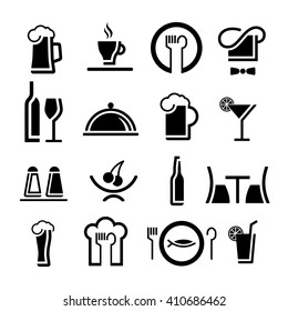 Restaurant icons set.Cooking and kitchen icons.