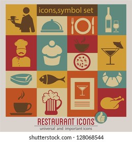 Restaurant icons set.Vector