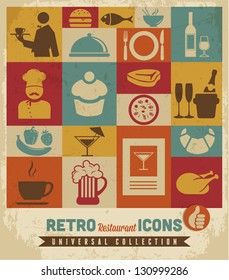 Restaurant icons set.Vector