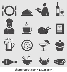 Restaurant icons set.Vector