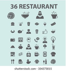 Restaurant  icons, signs vector concept set for infographics, mobile, website, application
