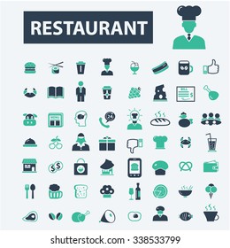 Restaurant  icons, signs vector concept set for infographics, mobile, website, application
