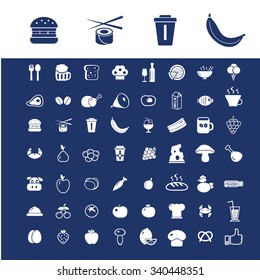 Iconos de restaurante, símbolos de concepto vectorial establecido para infografías, móviles, sitio web, aplicación
