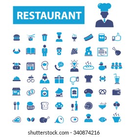 Restaurant  icons, signs vector concept set for infographics, mobile, website, application
