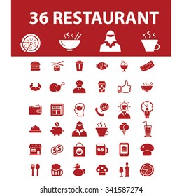 Restaurant  icons, signs vector concept set for infographics, mobile, website, application
