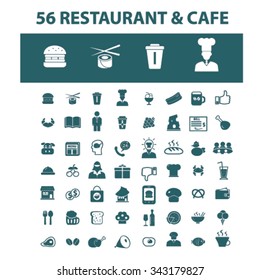 Restaurant  icons, signs vector concept set for infographics, mobile, website, application
