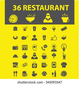 Restaurant  icons, signs vector concept set for infographics, mobile, website, application

