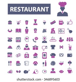Restaurant  icons, signs vector concept set for infographics, mobile, website, application