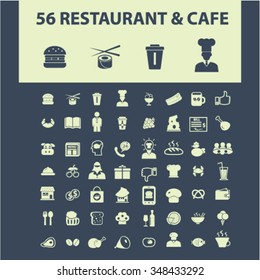 Restaurant  icons, signs vector concept set for infographics, mobile, website, application