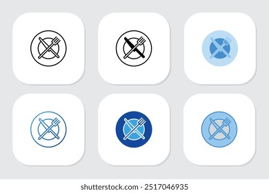 Restaurant-Symbole mit verschiedenen Designstilen