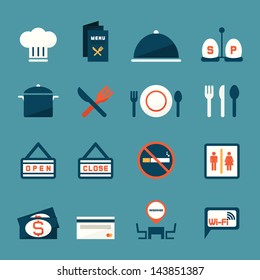 Restaurant icons, vector