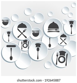restaurant icons, vector