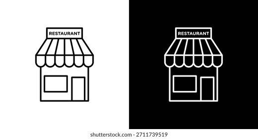 Símbolo de Vector de iconos de restaurante con líneas de trazo editables para Diseños web