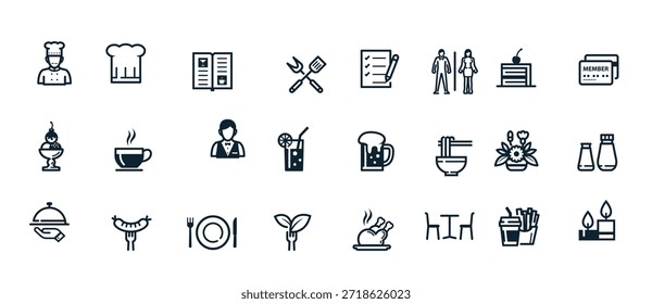 restaurant icons with white background
