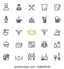 Restaurant icons with White Background