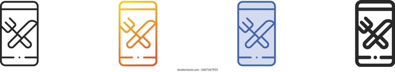 restaurant icon.Thin Linear, Gradient, Blue Stroke and bold Style Design Isolated On White Background