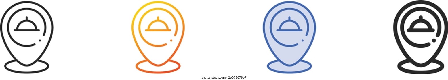 restaurant icon.Thin Linear, Gradient, Blue Stroke and bold Style Design Isolated On White Background