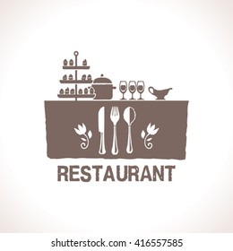 Restaurant - idea for the logo. Label element.